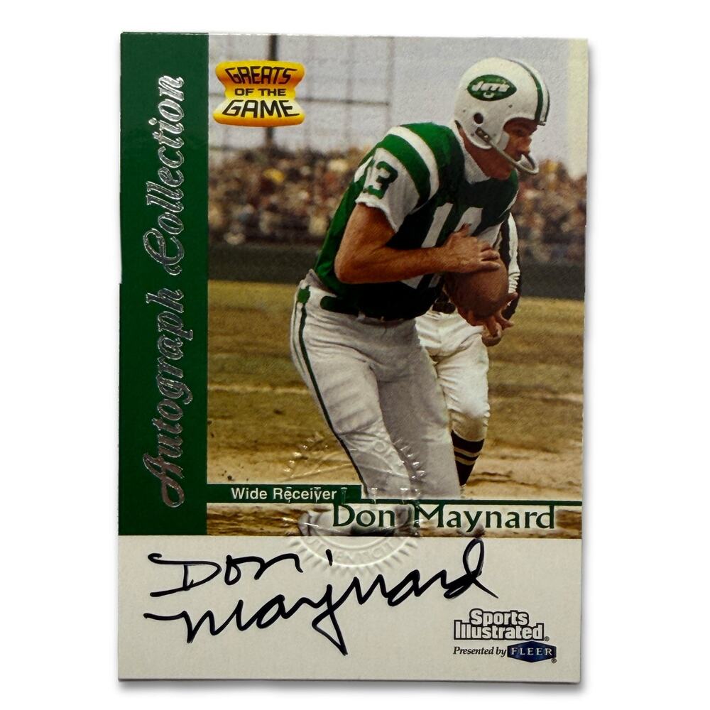 1999 Sports Illustrated Greats of the Game Don Maynard Autograph Jets Fleer
